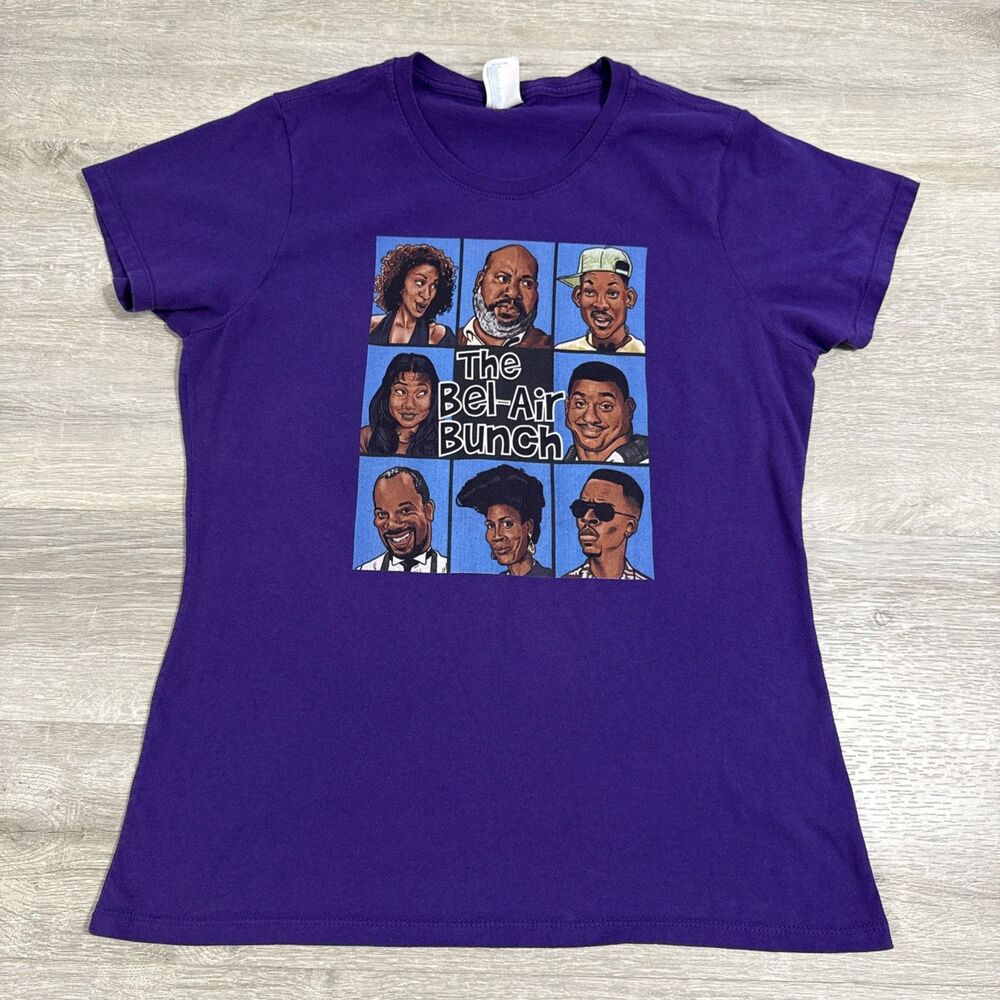 Fresh Prince of Bel-Air Shirt Women’s Medium Purple Bel-Air Bunch 100% Cotton